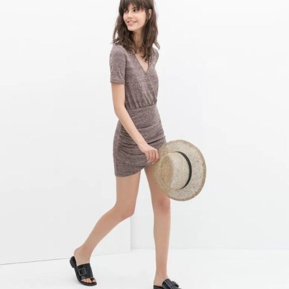 Zara Dresses & Skirts - Zara• Blush Pink Lightweight Wrap Dress V Neck • S